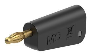 64.1043-21 - 4mm Plug, Blk/Grey, 32A, Solder, Gold
