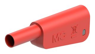 66.2022-22 - 4mm Plug, Sh, Red/Grey, 32A, Solder, Nkl