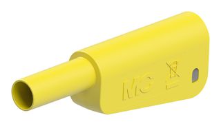 66.2018-24 - 4mm Stackable Banana Plug with Spring Loaded Multilam, 1kV, 19A, Yellow