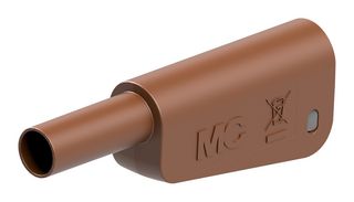66.2025-27 - 4mm Plug, Sh, Brwn/Gry, 32A, Screw, Gld