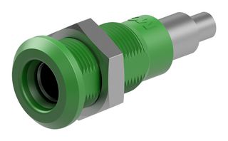 64.3042-25 - 4mm Socket, Metal, Green, 25A, Solder