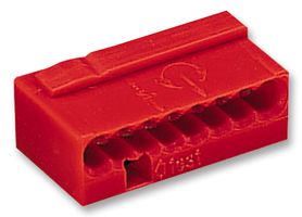 243-808 - 8 Way Micro Push Wire Terminal Block, Red