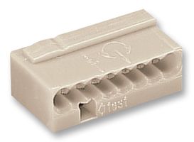 243-308 - 8 Way Micro Push Wire Terminal Block, Light Grey