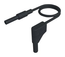 934048100 - 4mm Right Angled Banana Plug Test Lead, 1kV, 32A, 1m, Black