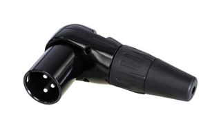 RC3MR-BAG - Right Angle / 90 Degree 3 Pole XLR Plug, Black, Gold Plated Contacts