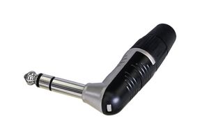 RP3RC - 6.35mm 1/4" Stereo Jack Plug, 90 Degree, Nickel, Tin Plated Contatcs