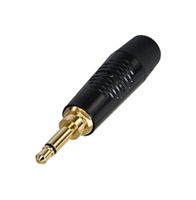 RTP2C-B - 3.5mm Mono Jack Plug, Gold Contacts, Black