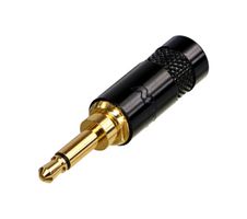 NYS226BG - 2-Pole, 3.5mm Metal Jack Plug with Crimp Strain Relief