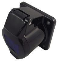 410306SW - 16A, 230V, Panel Mount CEE Socket, 2P+E, Black, IP44