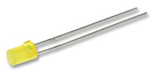 L-1413YDT - Cylindrical Yellow LED, 4mm, 20mA, 2.1V, 590nm