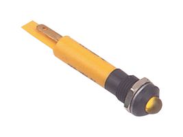 190A1352 - LED, M8, 24V dc, Black Chrome, Yellow