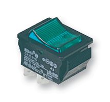 C1353VQNAC - Rocker Switch, DPST, Illuminated Green