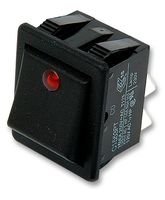 C1553PTNAB - Rocker Illuminated DPST, Spot Red