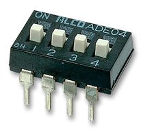 ADE0404 - 4 Pole DIP / SIP Piano Switch, SPST, 24V DC, 100mA