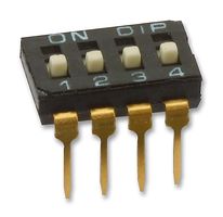 MCNDI-04S - DIP Switch, Low Profile, Slide Actuator, 4-Pole SPST, Raised