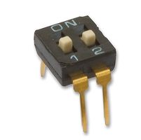 MCNDI-02S - DIP Switch, Low Profile, Slide Actuator, 2-Pole SPST, Raised