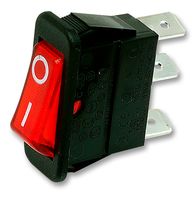 C5503ABNAN - Rocker Switch, SPST, Illuminated Red, I/O