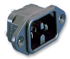 PX0590/63 - IEC C16 Inlet, Flange Fix, Black