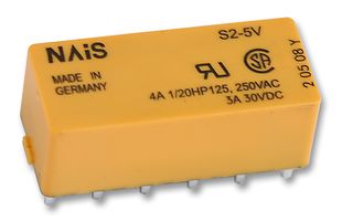 S2-DC5V - Power Relay, Non Latching, DPST-NO, DPST-NC, 5V DC