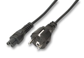 X-3076386A - Mains Power Lead, Euro Plug to IEC C5, 250V AC, 2.5A, 2m, Black