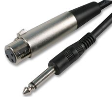 PSG00748 - 3 Pin XLR Socket to 6.35mm (1/4") Mono Jack Plug Lead, 3m Black