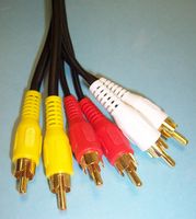 PSG00286 - 3x Phono (RCA) Male to 3x Phono Male Lead, 5m Black