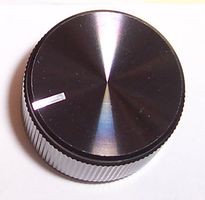 061-7006 - 23.8mm Instrument Knob, Black Aluminium, Round Shaft