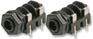 NMJ4HFD2 - 1/4" Jack Socket, 4 Pole, Switched + PCB Mount, Full Nose, 2 Pack