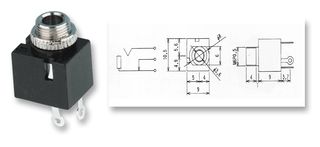 PSG08279 - 3.5mm Jack Socket, Mono, Panel, 5 Pack