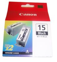 BCI-15BK - Genuine Ink Cartridges, Twin Pack - 15 Black
