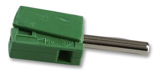 215-411 - 4mm Banana Plugs With Cage Clamp Cable Termination, Green, 28 to 14AWG, 42V, 20A, PAck of 5