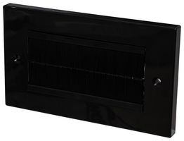 KP4BRBKBK - 2 Gang Euro Brush Faceplate, Black Plate / Black Brush