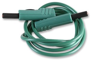 MLB100/1V GREEN - 16A Green 4mm Banana Plug to Plug Test Lead - 1m