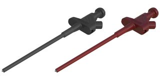 930113100, 930113101 - Clamp Type Test Probes, 4mm, 60V AC/DC, 4A, Black & Red
