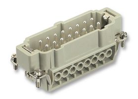 0933 016 2601 - Heavy Duty Connector, 16+PE Signal, Han E, Insert, 17 Contacts, 16B, Plug, Screw Pin