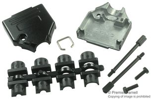 MHDTZK-15-BK-K - D Sub Backshell, Diecast, MHDTZK, DA, 180 Degree, Zinc Body