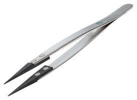 259 CF - 130mm Precision Tweezers, Very Fine Straight Pointed Replaceable Tips