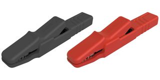 AK 2 S - Crocodile Clip, 9.5mm, 25A, Black/Red, Pack of 2