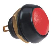59-112 - Switch, Push, SPNO, Momentary, Metal Round, Red