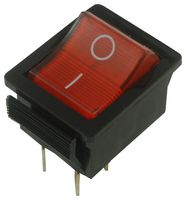 C1353VQNAM - Rocker Switch, DPST, Illuminated Red, I/O