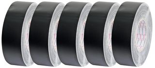AGTM50X50BLK5PK - Premium Waterproof Cloth Gaffer Tape, 50mm x 50m, Black, Pack of 5