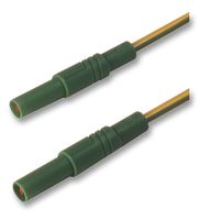 MLS GG 200/2,5 YEL/GR - 32A Yellow and Green 4mm Banana Plug to Plug Test Lead - 2m