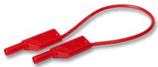 MLS WS 50/1 RED - 16A Red 4mm Banana Plug to Plug Test Lead - 0.5m