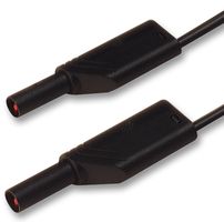 MLS WS 100/1 BLACK - 16A Black 4mm Banana Plug to Plug Test Lead - 1m