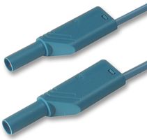 MLS WS 100/1 BLUE - 16A Blue 4mm Banana Plug to Plug Test Lead - 1m