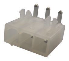 39303035 - Mini-Fit Jr. Header, Single Row, Right Angle, with Snap-in Plastic Peg PCB Lock, 3 Way