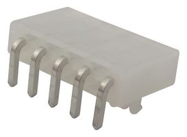 39303055 - Mini-Fit Jr. Header, Single Row, Right Angle, with Snap-in Plastic Peg PCB Lock, 5 Way
