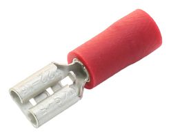 FDD1-187(8) - Red 4.8mm x 0.8 Female Push On Crimp Terminal, 100 Pack