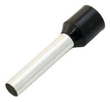 E6018-BLACK - Ferrule, Insulated, 6mm Diameter, 18mm Length, Black, 100 Pack