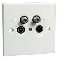 304109 - Quad TV/Radio/Sat/Return Outlet Plate